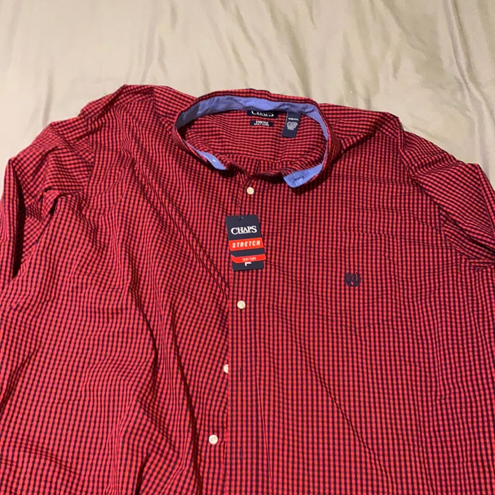 4XL long sleeve red buttons up MENS